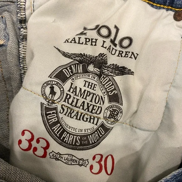 Polo Ralph Lauren Jeans Men's 33x30 Hampton Relaxed Straight Denim Blue $200